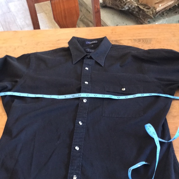 Geoffrey Beene size 16 32/33 black button down collar shirt long sleeved - Picture 6 of 7